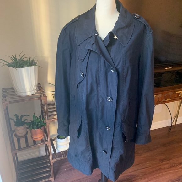 Burberry Brit Navy Blue Cotton and Nylon Jacket Sz 10 (US)